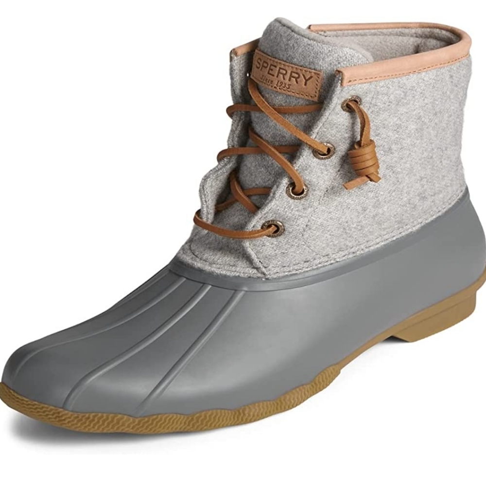 Sperry Women's Core Saltwater Emboss Wool Boots sz 9.5 dark gray